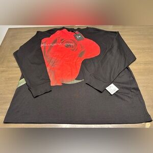 NWT MARCELO BURLON COUNTRY OF MILAN ROSE PRINTED OVERSIZED L/S T-SHIRT-SMALL